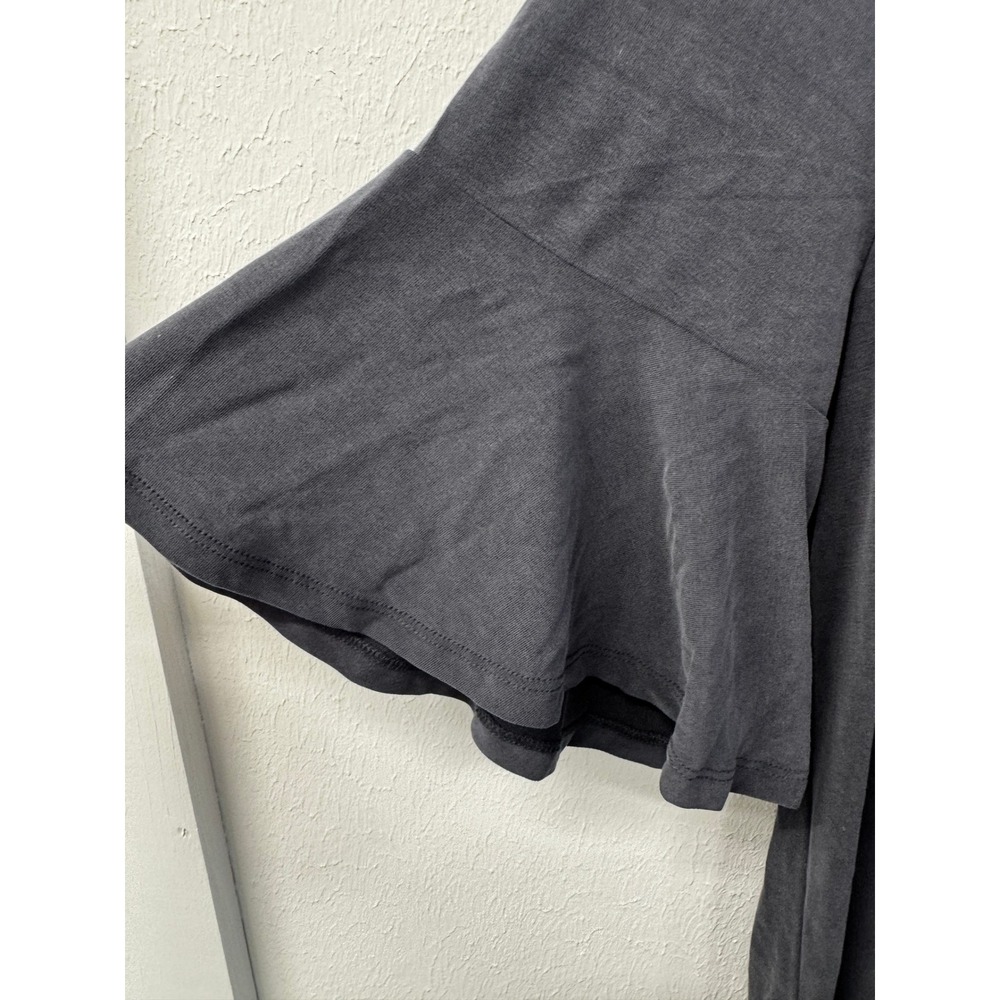 Anthropologie Gray Ruffle Hem T-Shirt Swing Dress Soft Modal Travel XL - Picture 4 of 10